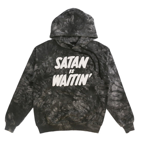 SATAN IS WAITIN’ VINTAGE WASH HOODIE