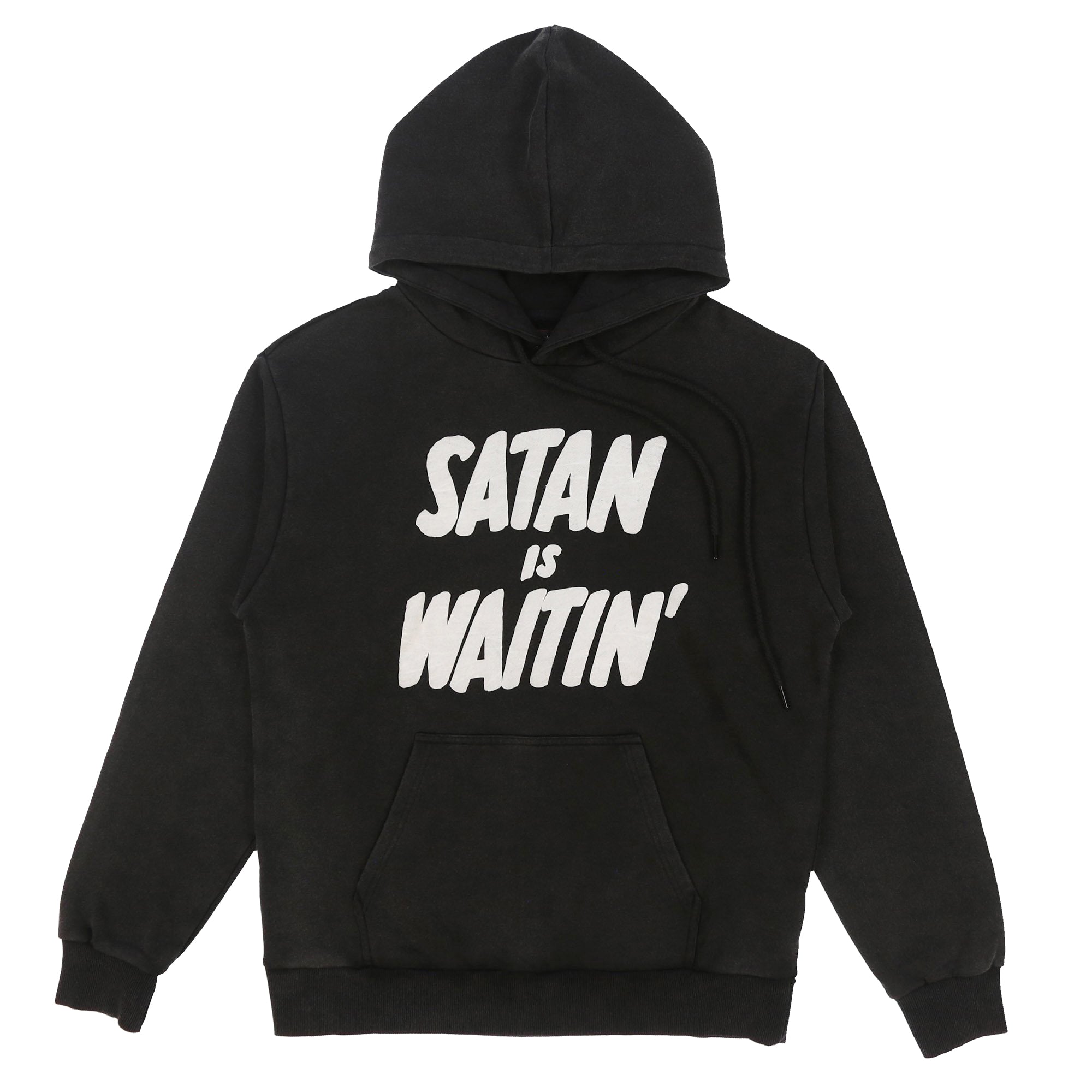 SATAN IS WAITIN’ VINTAGE WASH HOODIE