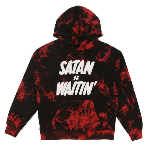 SATAN IS WAITIN’ VINTAGE WASH HOODIE