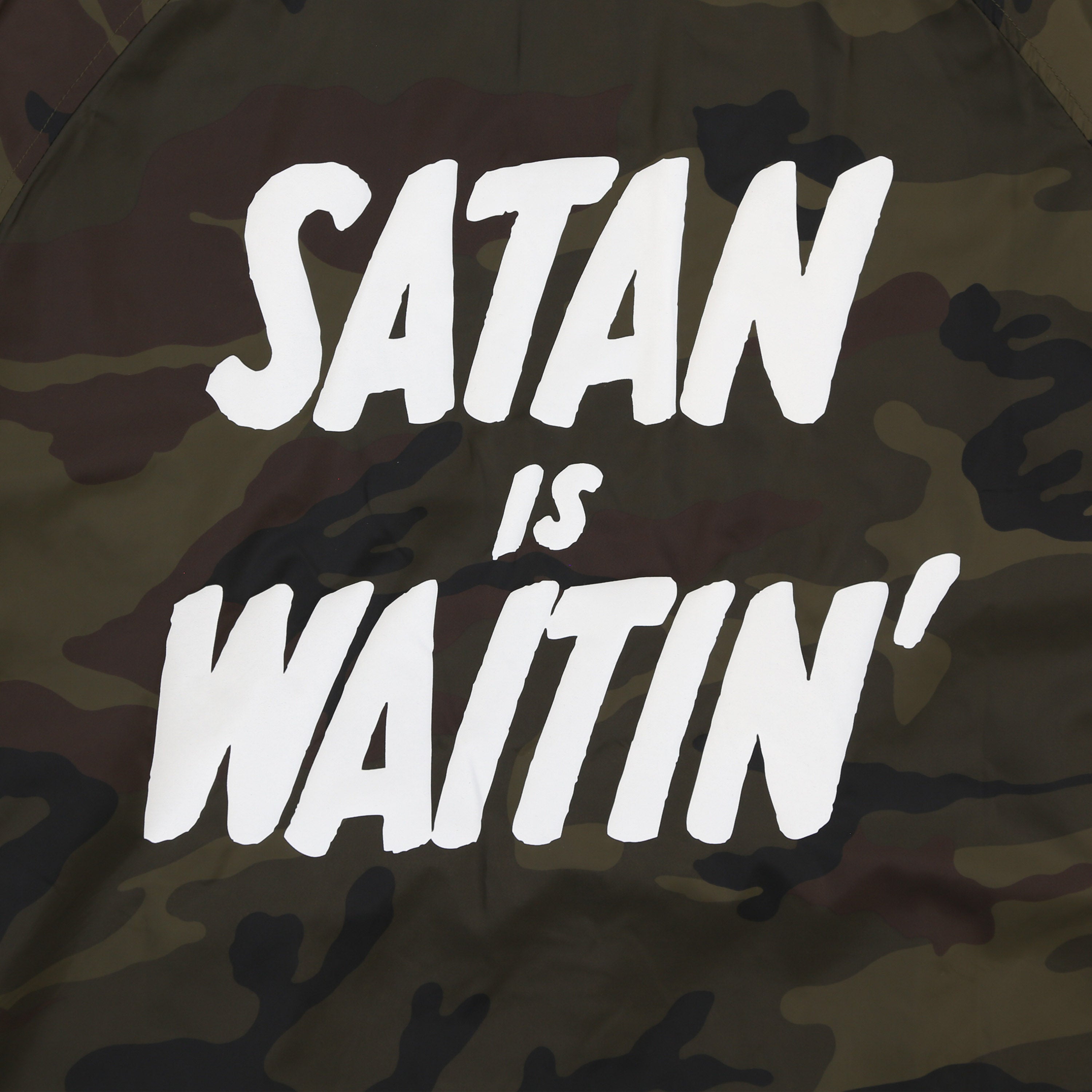 SATAN IS WAITIN' CAMO COACHES JACKET